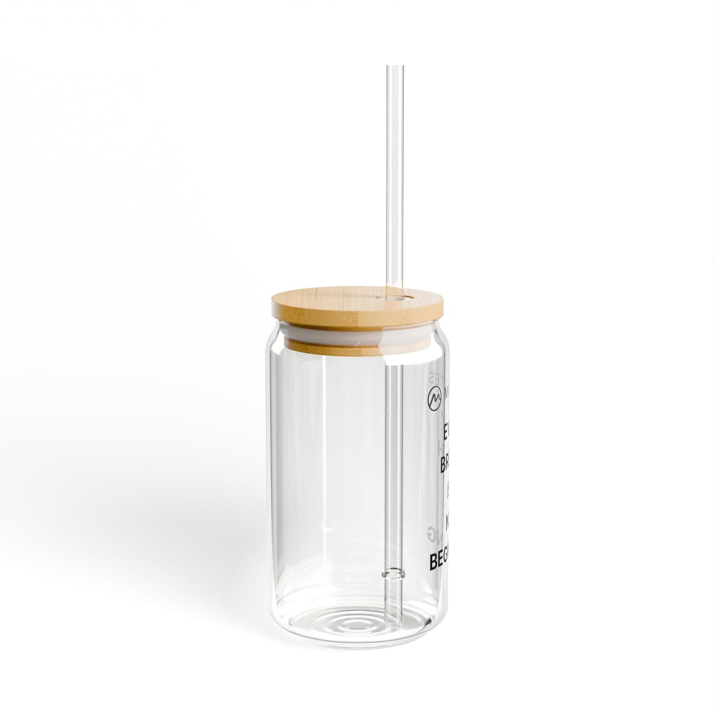 16oz Glass Tumbler with Bamboo Lid & Straw – Inspiring Minimalist Design