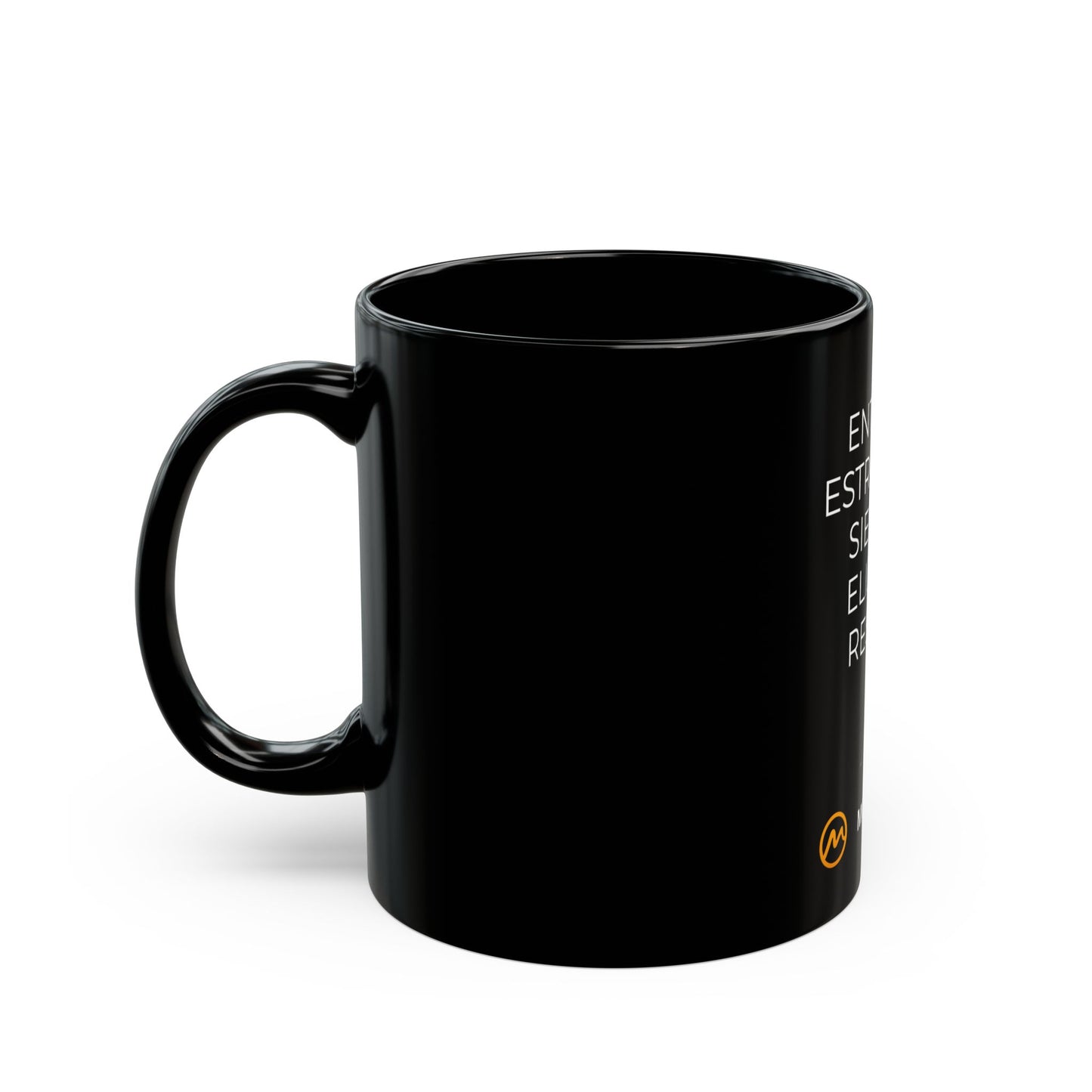 Black Ceramic Mug — "Entre el estrés y yo, siempre elijo un respiro" Motivational Spanish Coffee Cup